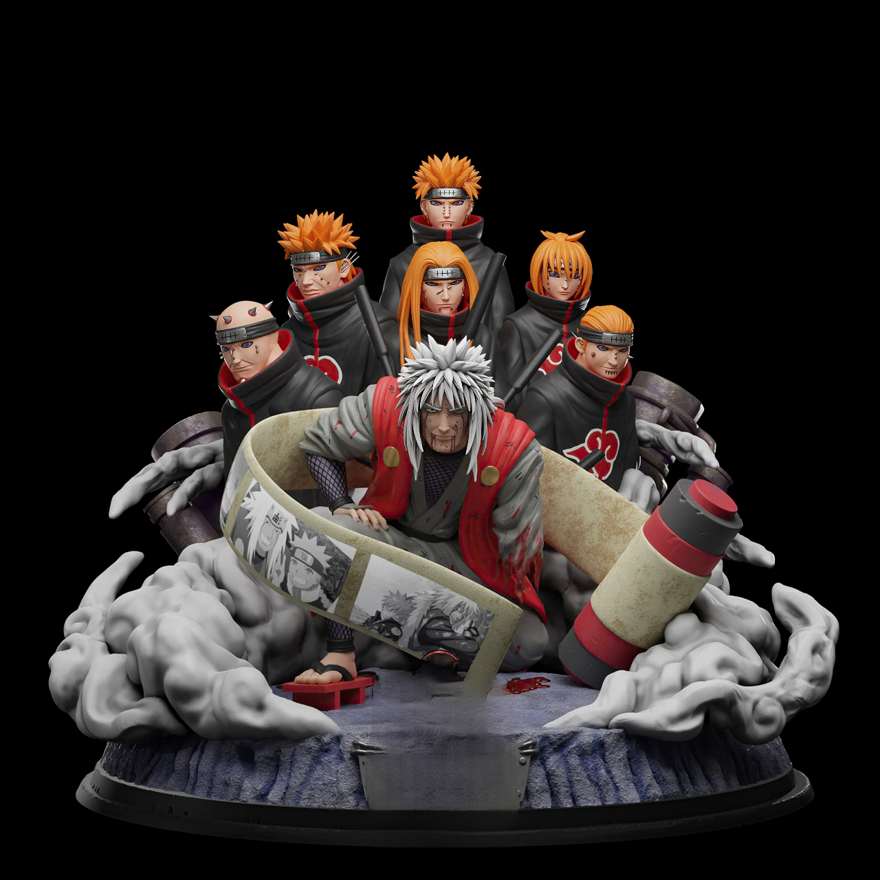na (2) اکشن فیگور Jiraiya Vs Six Paths Of Pain Collection انیمه Naruto - Image 1